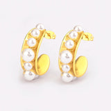Nidin Light Semicircle Pearl Earrings For Women Ear Jewelry