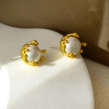 925 Silver Needle Simulated Pearl Earrings for Women