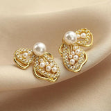 Stylish Butterfly Stud Earrings with Pearl CZ Crystal for Party