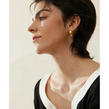Geometric Pearls Stud Earrings 18K PVD Plated