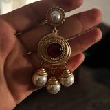 Baroque Pearl Earrings Dangle Real Freshwater Hanging Girl Bride Gift