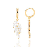 Zircon Leaves Drop Earring For Women Crystal Wedding Jewelry