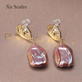 Baroque Pearl Earrings Retro Queen 14K Filled Jewelry