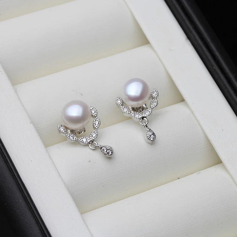 Freshwater Small Pearl Earrings 925 Silver Girls Gift