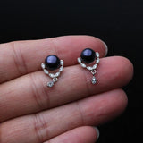 Freshwater Small Pearl Earrings 925 Silver Girls Gift