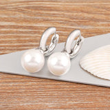 Gold/Silver Pearls Pendant Earrings For Women Fine Accessories Hoop Bohemia Ear