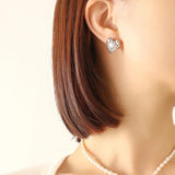 Sweet Heart Love Earrings with Pearl Studs