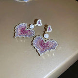 Women Zircon Earrings Pendant Ins AAA Zircon Earrings Pearl Accessories