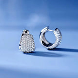 Zirconia Hoop Earrings Silver Accessories Wedding Gorgeous Jewelry