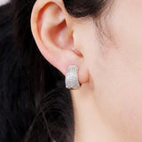Zirconia Hoop Earrings Silver Accessories Wedding Gorgeous Jewelry