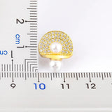 Nidin Pearl Stud Earrings Mushroom Shape Gold/Silver Women Jewelry