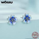 925 Sterling Silver Flower Stud Earrings Wedding Anniversary Jewelry