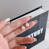 Rabbit 18K Plated Pearl Stud Earrings Real 925 Silver Wedding Anniversary Gift