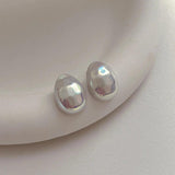 Colorful Simulated Pearl Stud Earrings 925 Silver