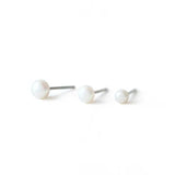 925 Silver 3pcs 3/4/5mm Pearl Bead Stud Earrings Set Women Cartilage Piercing