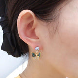 14K plated Natural Pearl Earrings Abalone Shells Stud Earrings