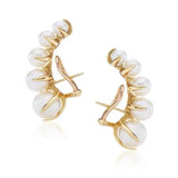 Unique Shape Pearl Inlaid Earrings, Women's Party Jewelry