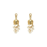Gold-plated Tassel Long Ladies Earrings Small Bell Pearl Pendant
