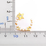 Nidin High Pearl Women C Shape Stud Earrings Wedding Jewelry