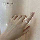 Freshwater Flat Round Pearl Ring 7-8mm Texture Inlaid Open Adjustable Size