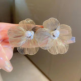 Flower Pearl Stud Earrings European American Style Party Jewelry