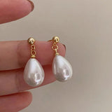 French retro water drop pearl studs, Antadian version earrings