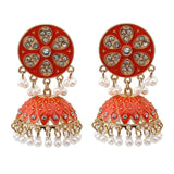 Vintage Green Dangle Earrings for Women Pearl Tassel