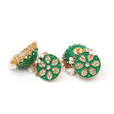 Vintage Green Dangle Earrings for Women Pearl Tassel
