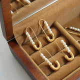 Retro Style Paper Clip Pearl Earrings Personalized Jewelry Accessories
