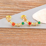 Nidin Pearl Stud Earrings Zircon Vintage Jewelry Gift