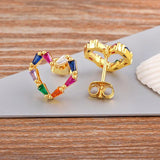 Nidin Pearl Stud Earrings Zircon Vintage Jewelry Gift