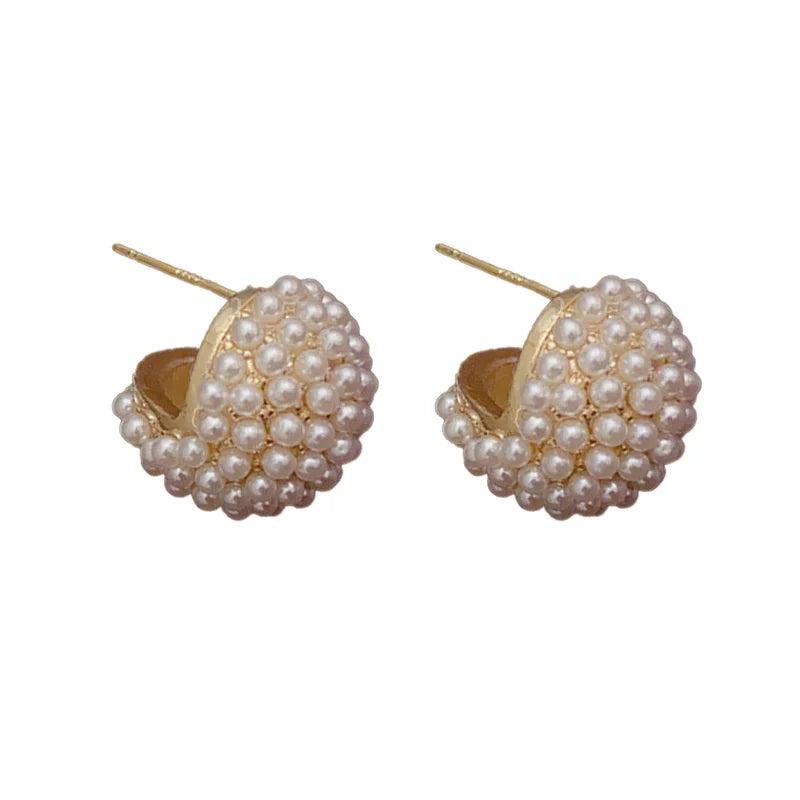 Fashionable Pearl Ring Earrings High-End Temperament Earrings