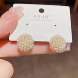 Fashionable Pearl Ring Earrings High-End Temperament Earrings