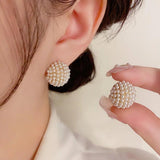 Fashionable Pearl Ring Earrings High-End Temperament Earrings