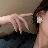 French Style Pearl Flower Earrings Romantic Jewelry Gift