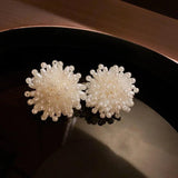 French Style Pearl Flower Earrings Romantic Jewelry Gift