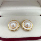 Arrival Natural Freshwater Pearl 14K Filled Stud Earrings