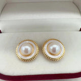 Arrival Natural Freshwater Pearl 14K Filled Stud Earrings