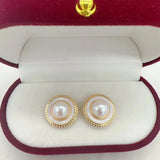 Arrival Natural Freshwater Pearl 14K Filled Stud Earrings