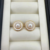 Arrival Natural Freshwater Pearl 14K Filled Stud Earrings