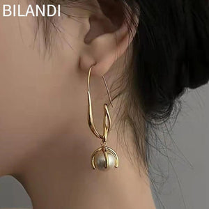 Bilandi Pearl Earrings Metal Dangle Earrings For Women