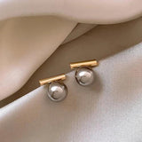 14K Plated Grey Pearl Earrings for Women