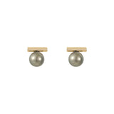 14K Plated Grey Pearl Earrings for Women