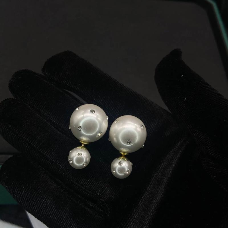 Crystal Pearl Stud Earrings for Women - Designer Jewelry