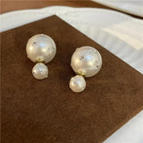 Crystal Pearl Stud Earrings for Women - Designer Jewelry