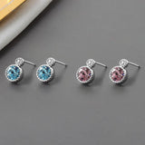 925 Silver Zircon Gemstone Drop Earrings for Women Wedding Party Gift
