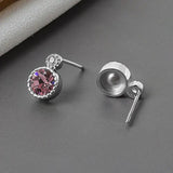 925 Silver Zircon Gemstone Drop Earrings for Women Wedding Party Gift