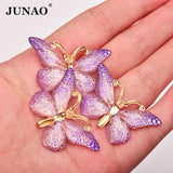 10Pcs Large Sewing Purple Butterfly Resin Rhinestone Applique Crystal Stone