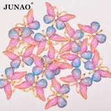 10Pcs Large Sewing Purple Butterfly Resin Rhinestone Applique Crystal Stone