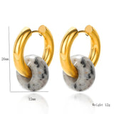 Multicolor Stone Donut Earrings with Hoops